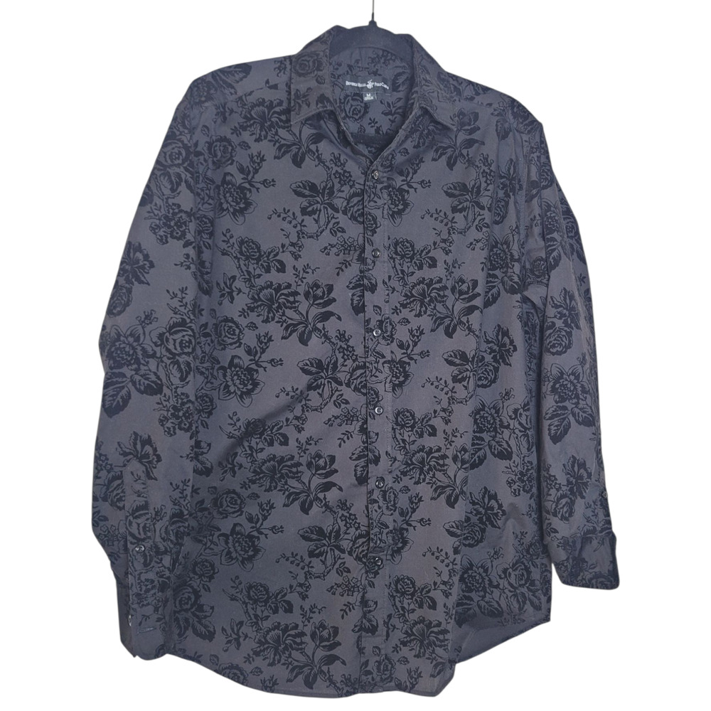 Beverly Hills‎ Polo Club Men Long Sleeve Shirt Print Embossed size M